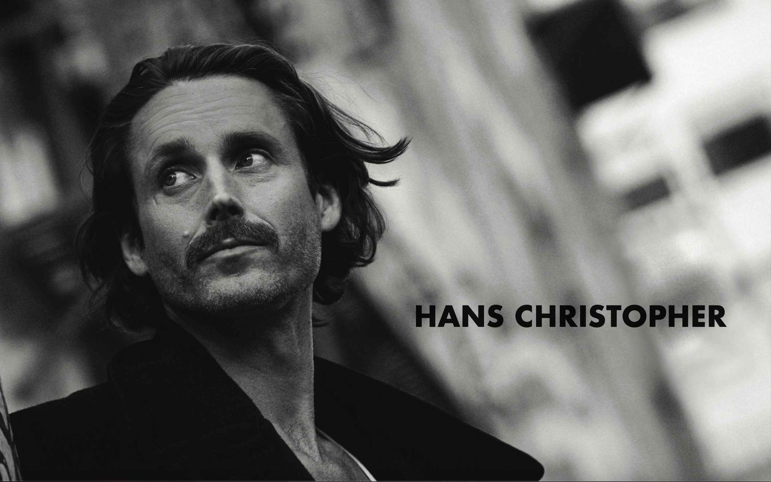 Hans Christopher, American actor, black and white portrait